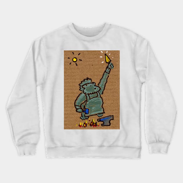 Vulcan Ape Painting Crewneck Sweatshirt by WalterMoore